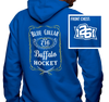 Zip Up Hoody, Royal (50% cotton, 50% polyester)