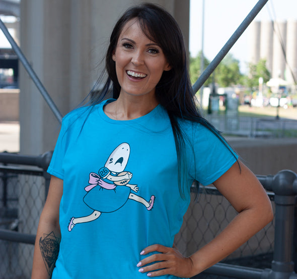 Ladies T-Shirt, Caribbean Blue (modeled by Lindsay Robson, NickelCityPretty.com) 100% cotton