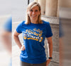 Ladies T-Shirt, Royal (100% cotton) Modeled by Laura Daniels