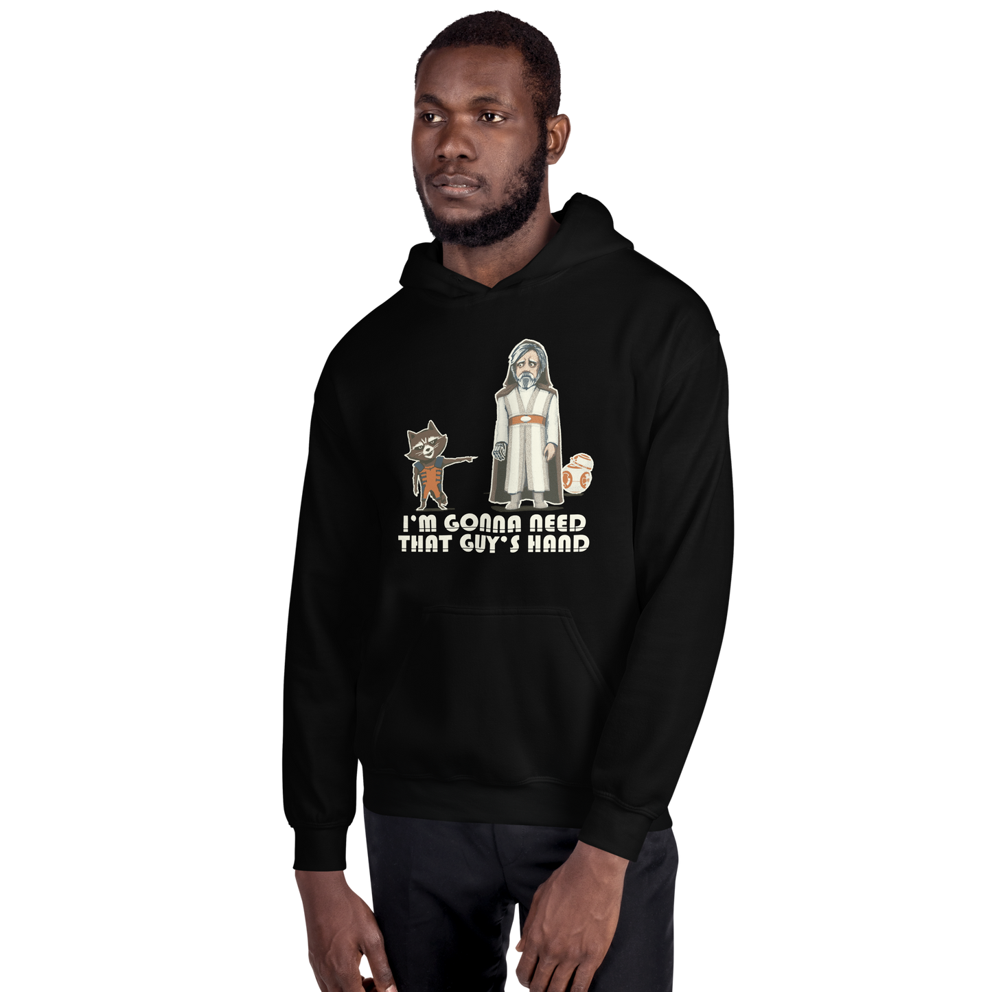 Unisex Sweatshirt Hoody, Black (50% cotton, 50% polyester)