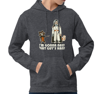 Unisex Sweatshirt Hoody, Dark Heather (50% cotton, 50% polyester)