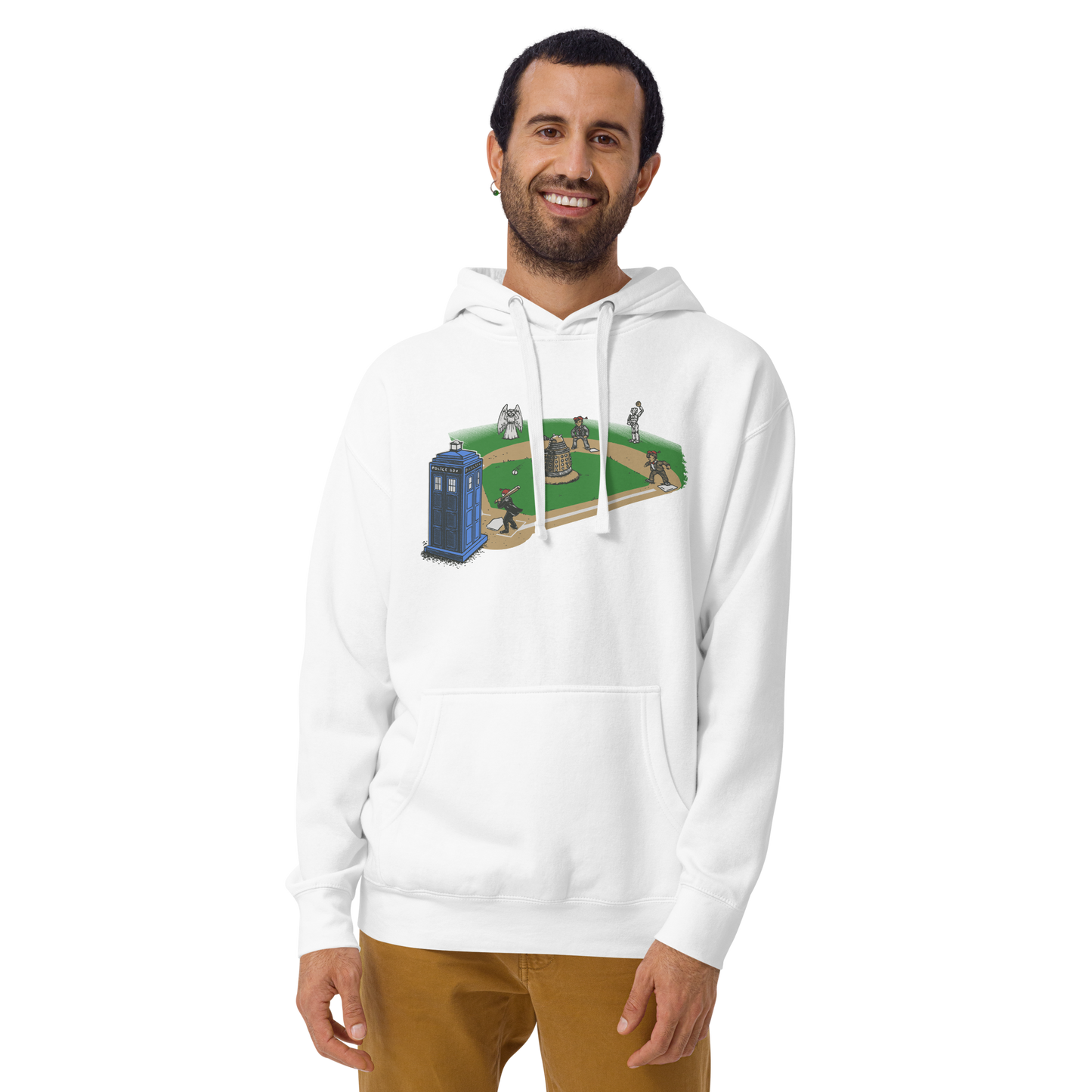 Unisex Sweatshirt Hoody, White (50% cotton, 50% polyester)