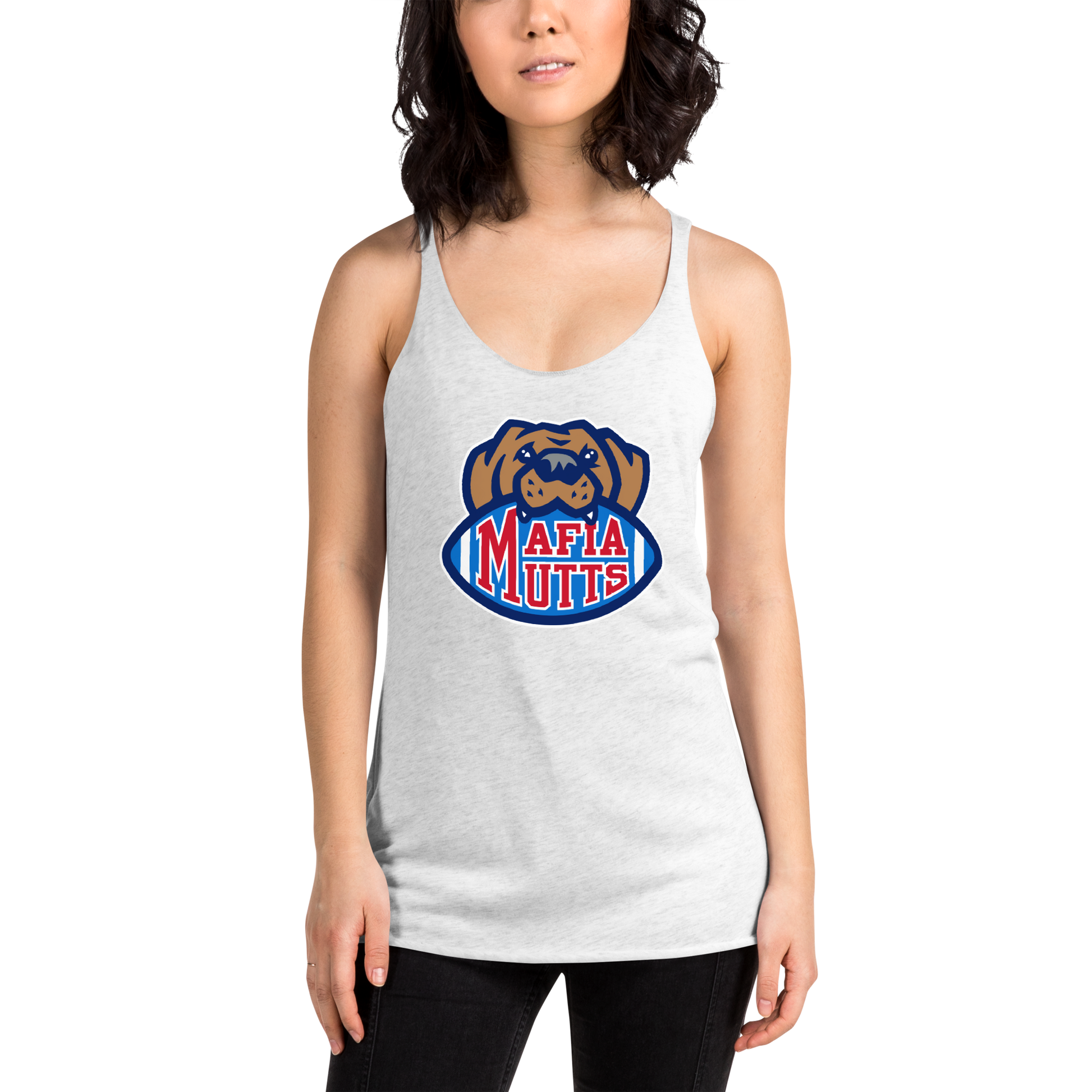 Ladies Racerback Tank, White (50% polyester, 25% cotton, 25% rayon)