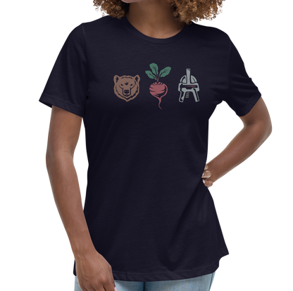 Ladies T-Shirt, Navy (100% cotton)