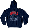 Zip-Up Hoody, Navy (poly/cotton blend) -- no front print
