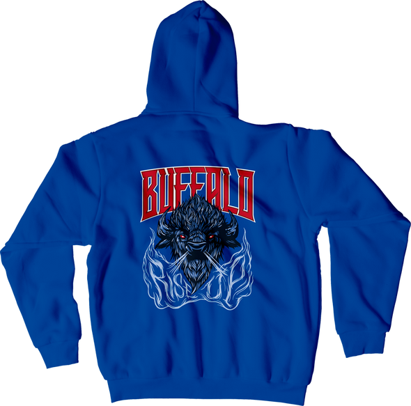 Zip-Up Hoody, Royal (poly/cotton blend) -- no front print